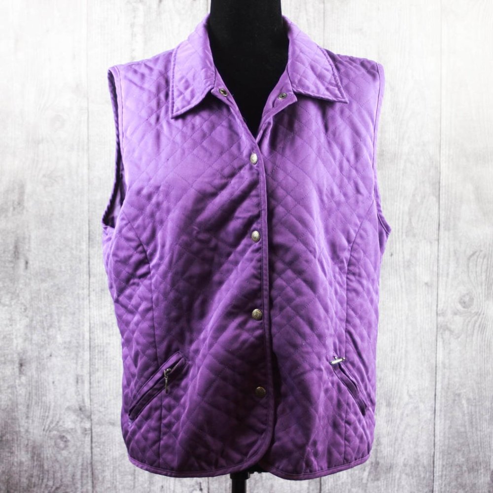 Alfred Dunner Size 12 Women's Purple Quilted Vest